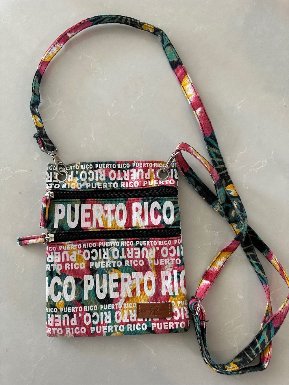 Robin Ruth Multicolor PUERTO RICO Text Crossbody Bag